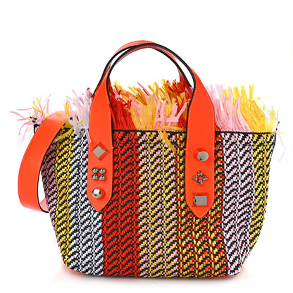 Christian Louboutin Raffia Small Frangibus Tote Orange Multicolor 1 of 7