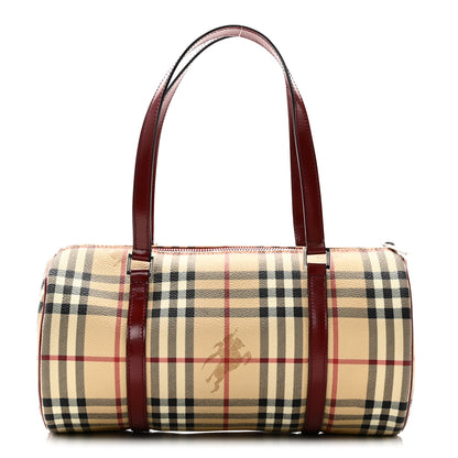Burberry Haymarket Check Barrel Bag Red 1 of 10