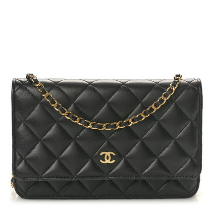 Chanel Lambskin Quilted Wallet On Chain WOC Black 1 of 10