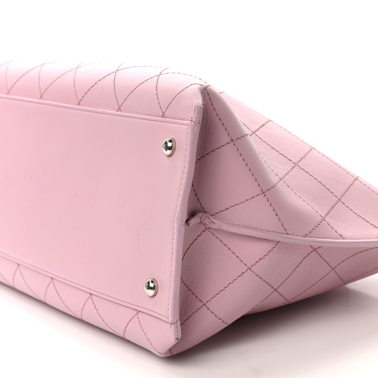Calfskin Stitch Medium Ring My Bag Shopping Tote Pink