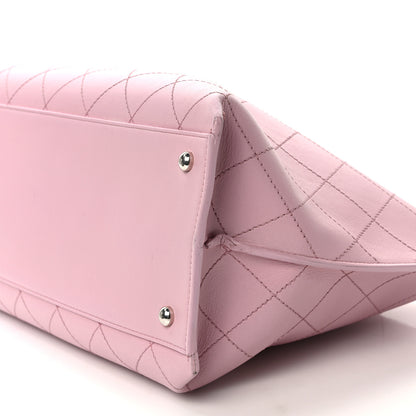 Chanel Calfskin Stitch Medium Ring My Bag Shopping Tote Pink 9 of 14