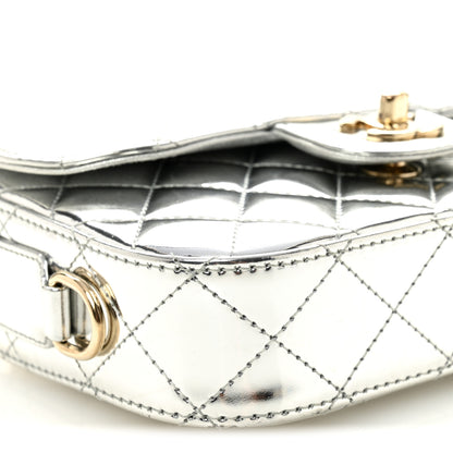 Chanel Mirror Calfskin Metallic Calfskin Quilted Hollywood Boulevard Mini Flap With Star Coin Purse Silver 9 of 10
