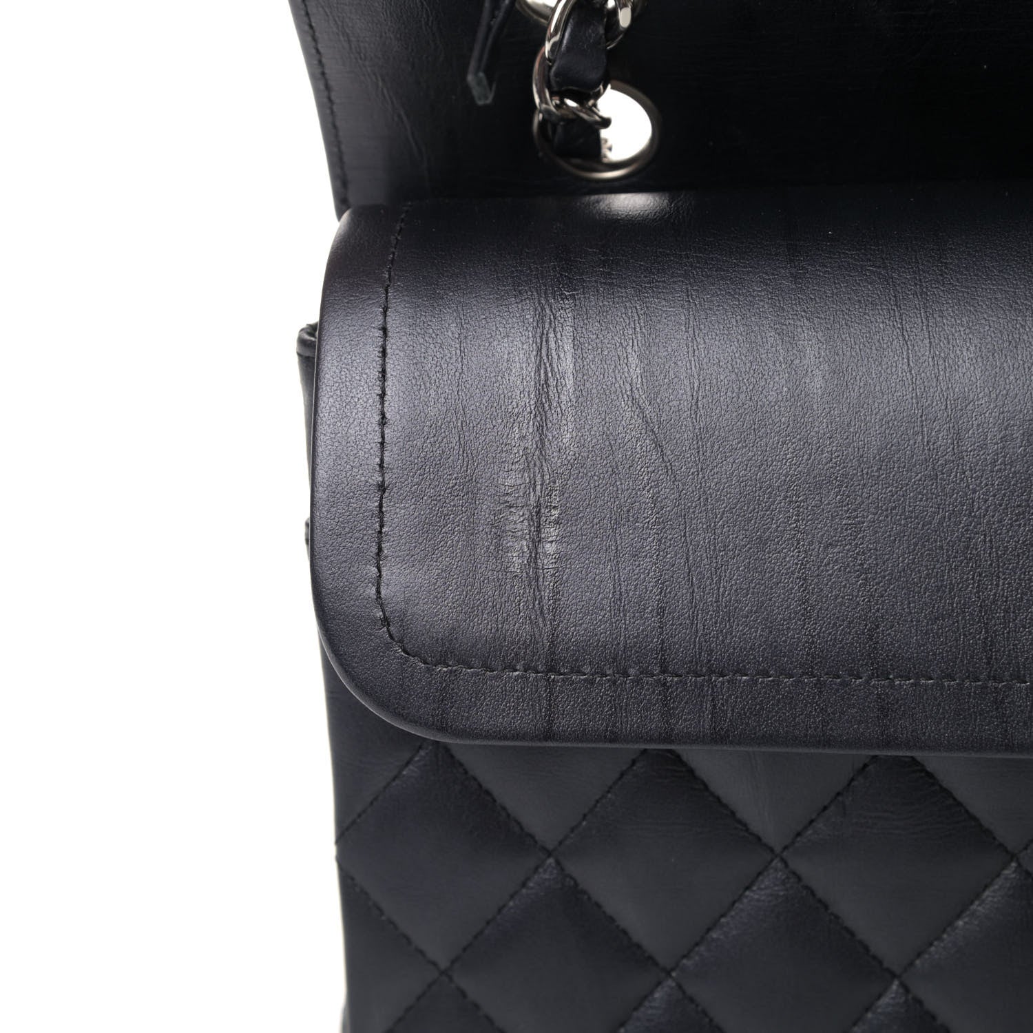 Chanel Iridescent Calfskin Quilted Medium Double Flap Charcoal 5 of 5