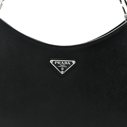 Prada Saffiano Lux Adjustable Strap Shoulder Bag Black 8 of 10