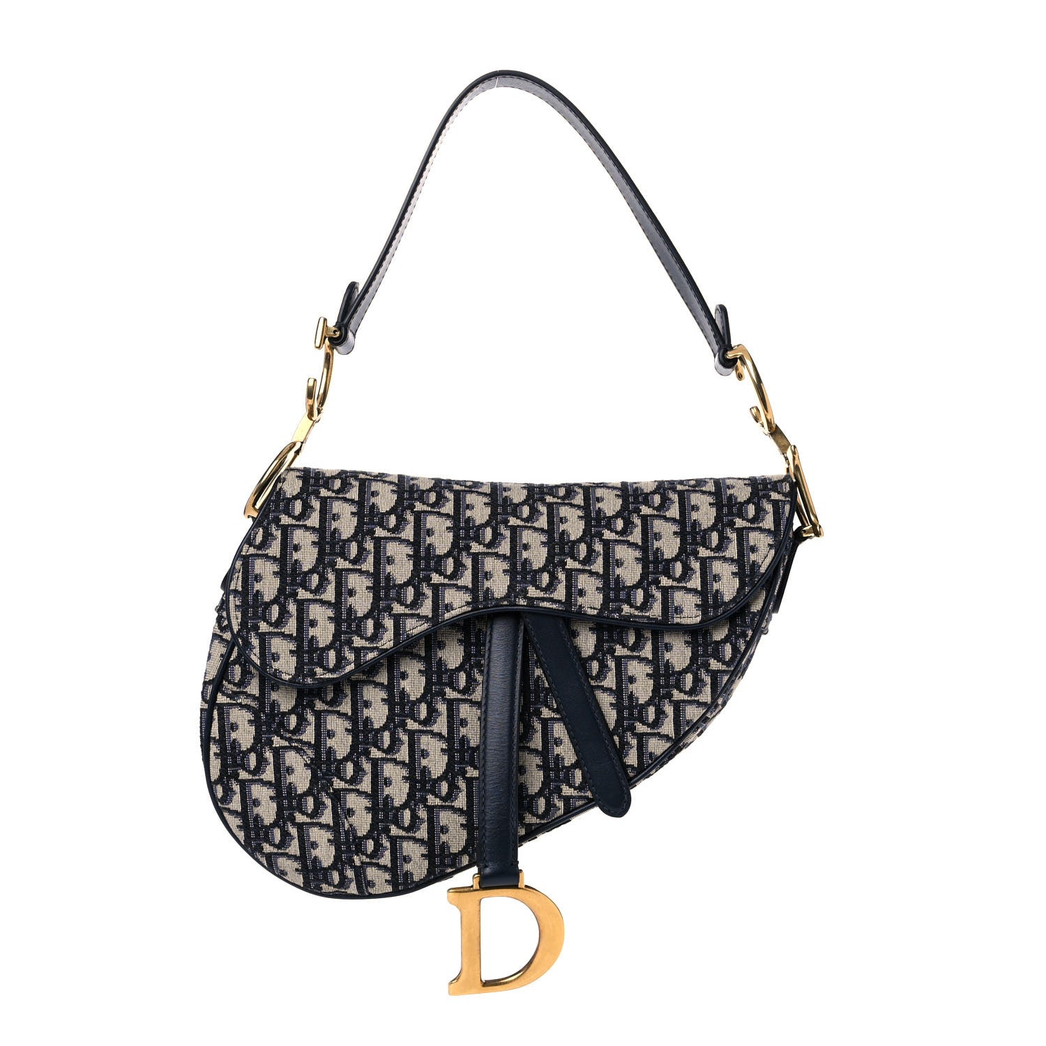 Christian Dior Oblique Saddle Bag Blue 1 of 10