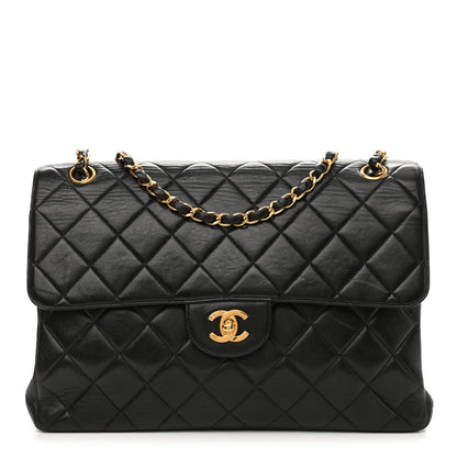 Chanel Lambskin Quilted Jumbo Double Sided Flap Black 1 of 12