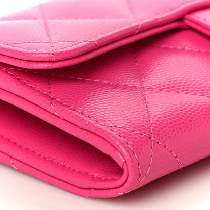 Chanel Caviar Quilted Medium Flap Wallet Dark Pink 10 of 12