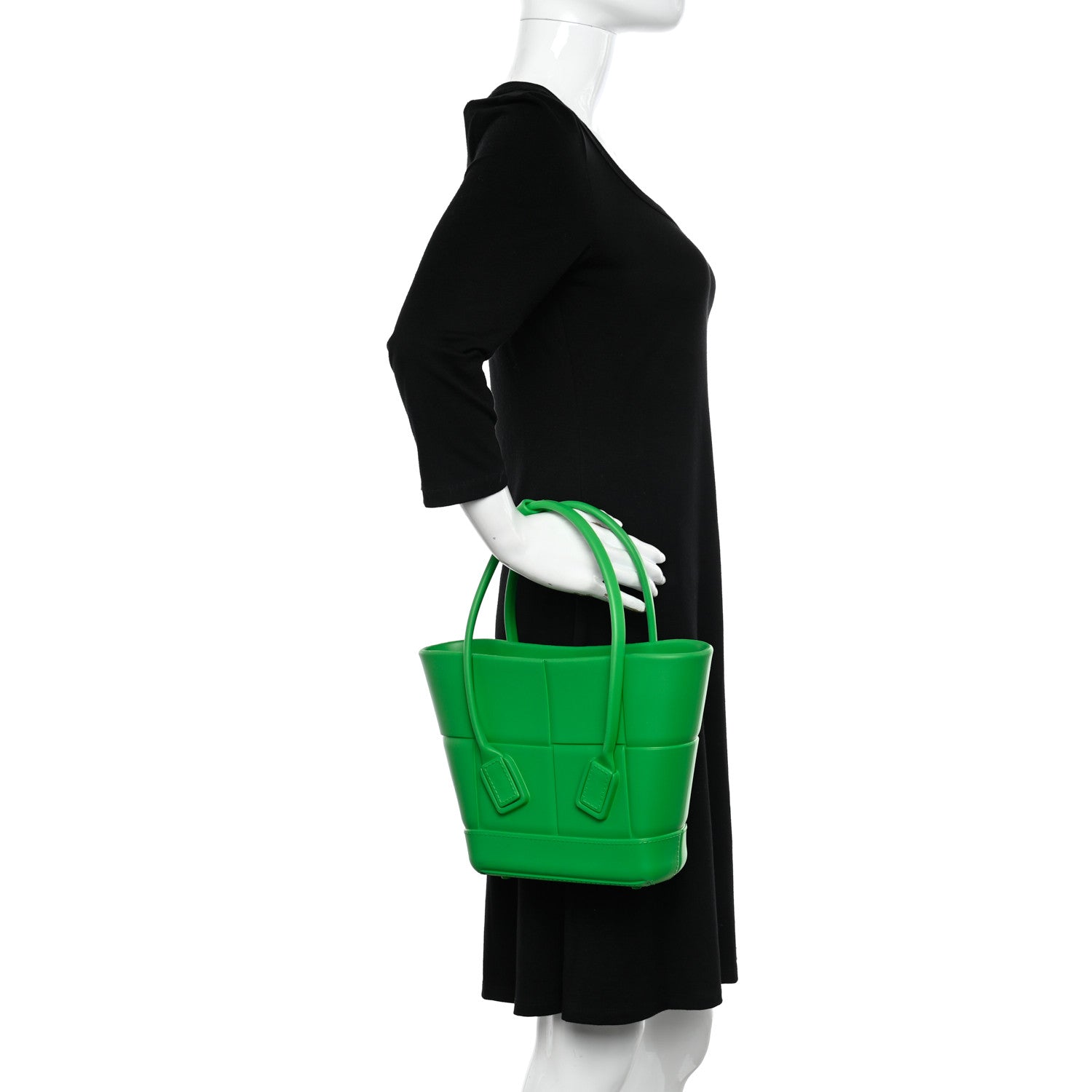 Bottega Veneta Rubber Maxi Intrecciato Mini Arco Grass 2 of 9
