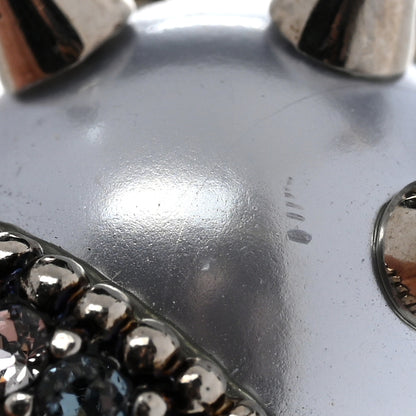 Gucci Metal Crystal Pearl Spike Feline Earrings Silver 6 of 6