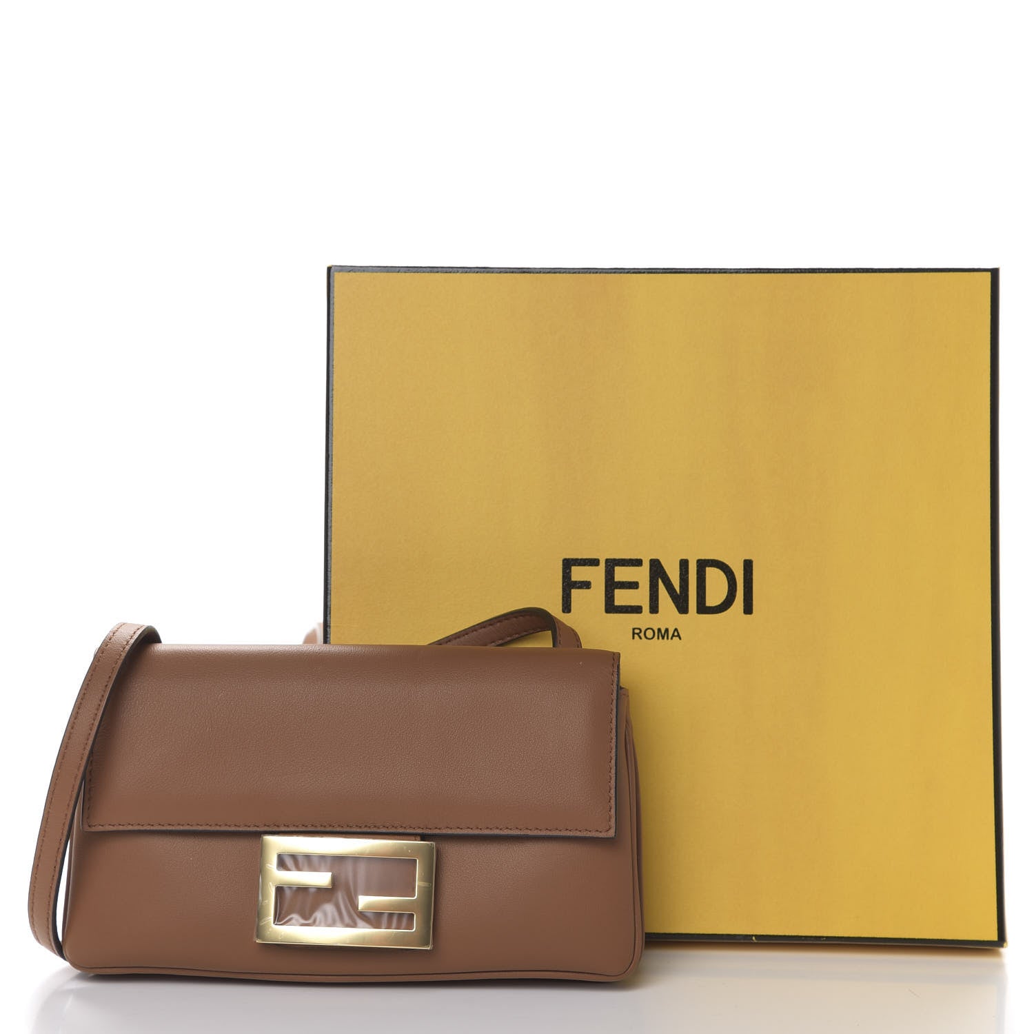 Fendi Vitello Grace Matte Duo Baguette Camel 10 of 10