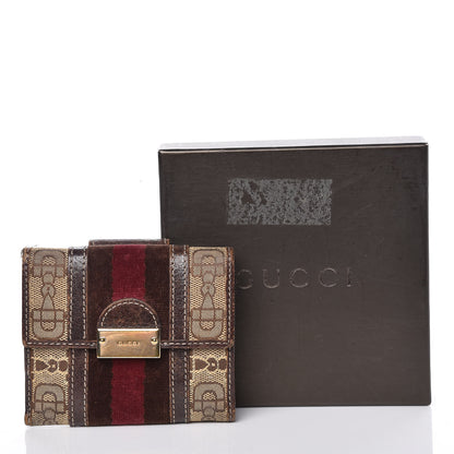 Gucci Horsebit Canvas Treasure Compact Wallet Dark Brown 18 of 18