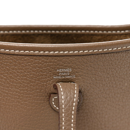 Hermes Taurillon Clemence Amazone Evelyne TPM Etoupe Bleu Indigo 6 of 10