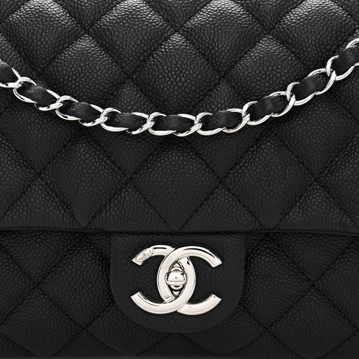 Caviar Quilted Jumbo Easy Flap Black