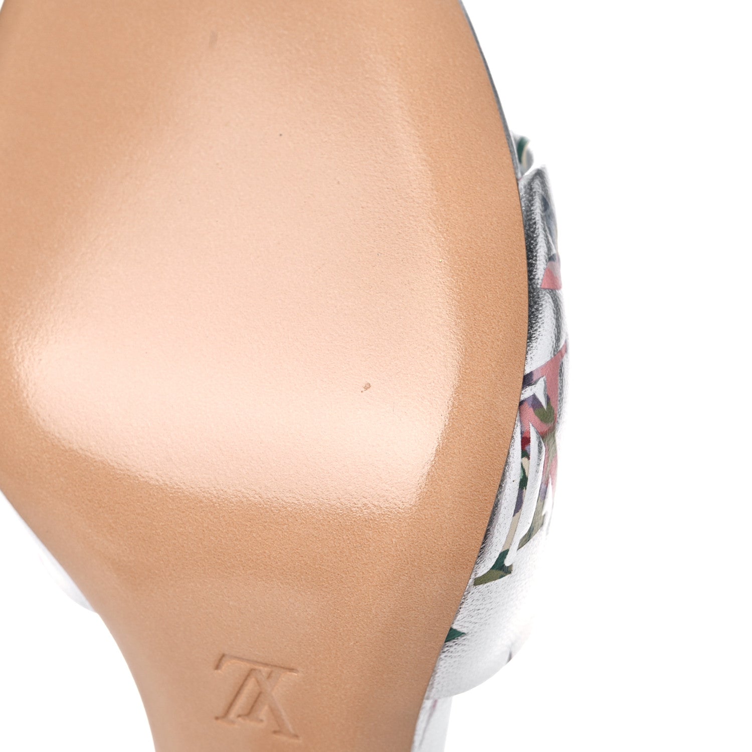 Louis Vuitton Metallic Lambskin Embossed Monogram LV Garden Revival High Heel Mules 37 Silver 11 of 13
