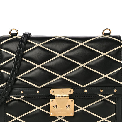 Louis Vuitton Lambskin Malletage Pochette Flap Black 7 of 13