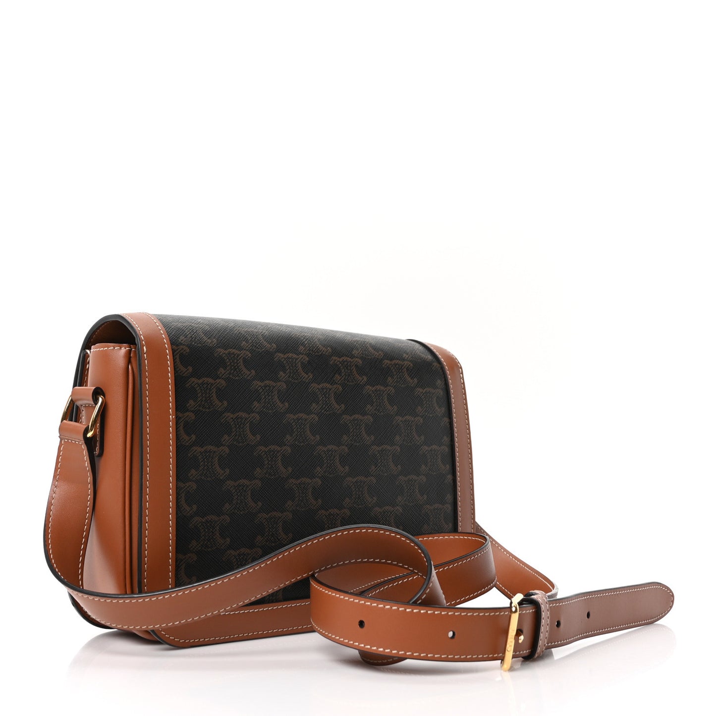 Triomphe Canvas Calfskin Medium Triomphe Bag Tan