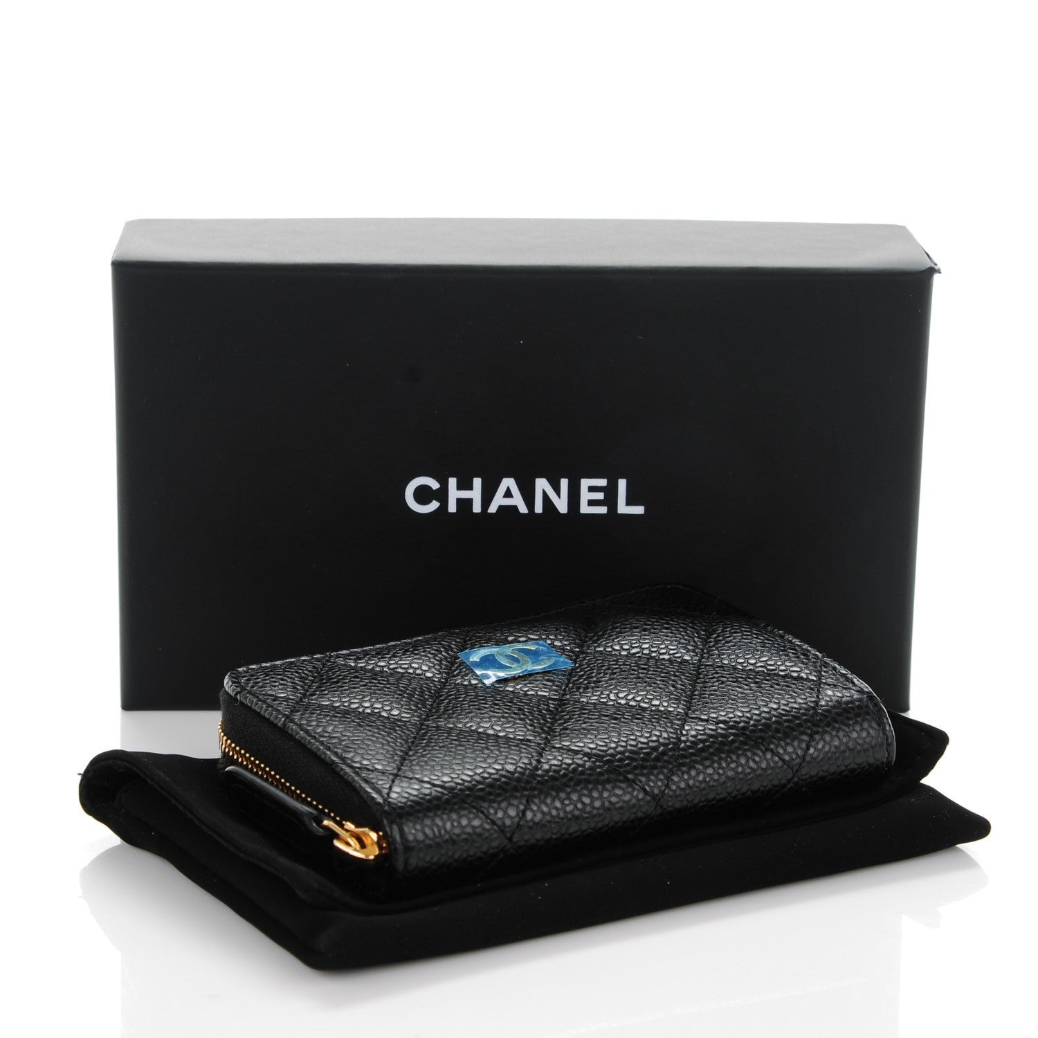 Chanel Caviar Quilted Zip Coin Purse Black 4 of 7