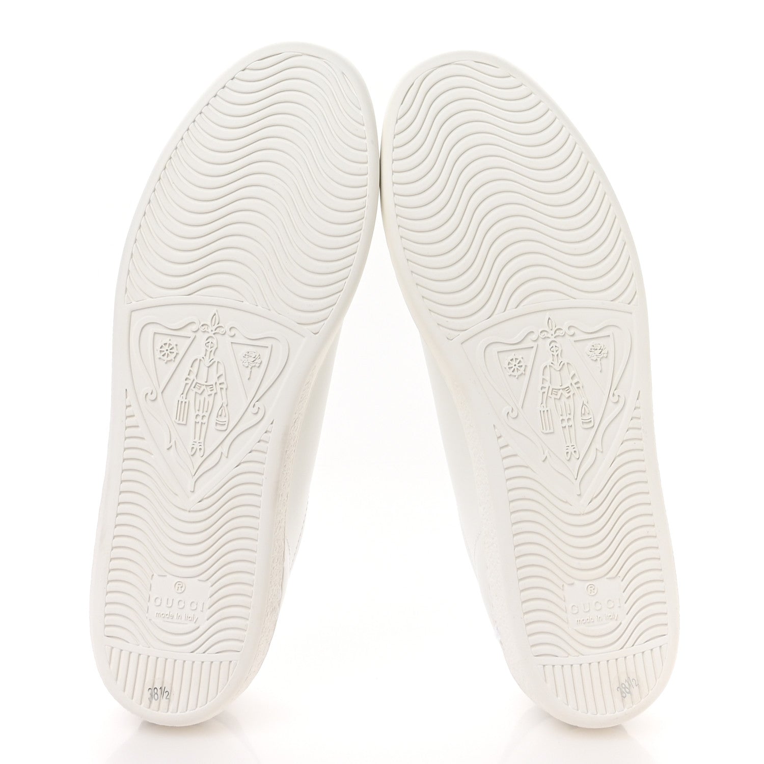 Gucci Calfskin Interlocking G Perforated Womens Ace Sneakers 38.5 White Grey Sky 6 of 9