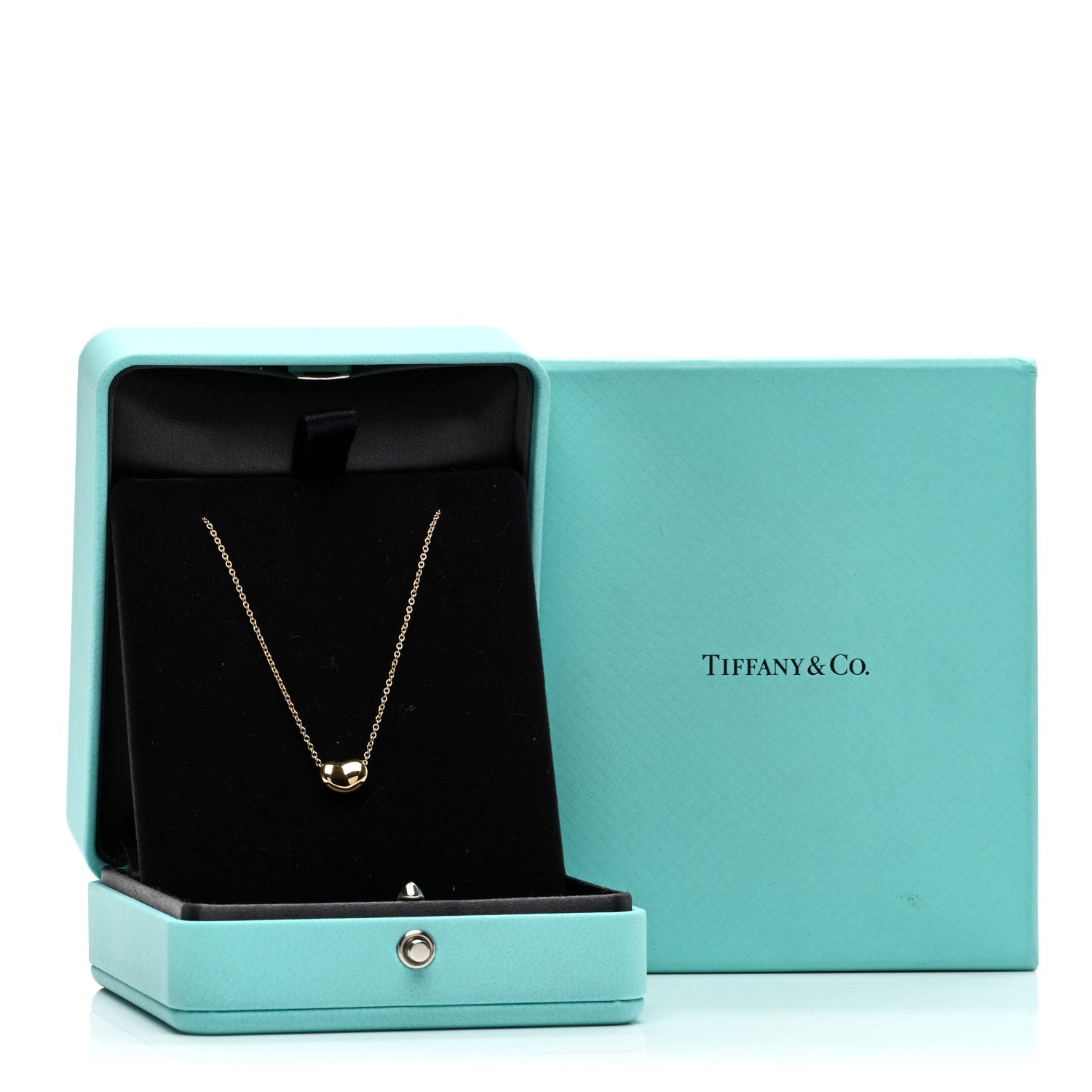 Tiffany 18K Yellow Gold 9mm Elsa Peretti Bean Pendant Necklace 5 of 5
