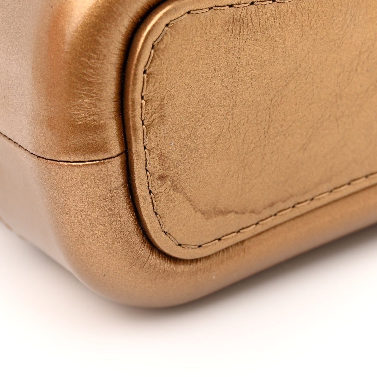 Metallic Aged Calfskin Quilted Small Gabrielle Hobo Bronze