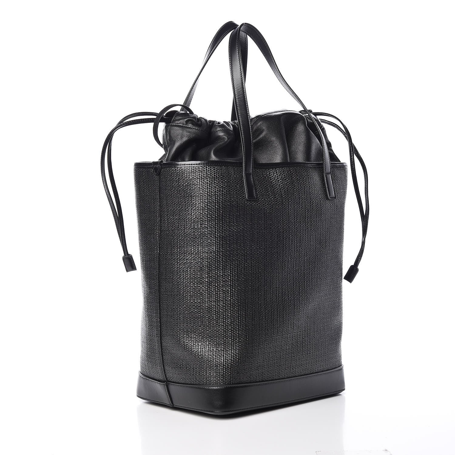 Saint Laurent Linen Canvas Teddy Shopping Bag Black 5 of 13
