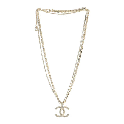 Chanel Crystal CC Multi Strand Chain Necklace Gold 3 of 7