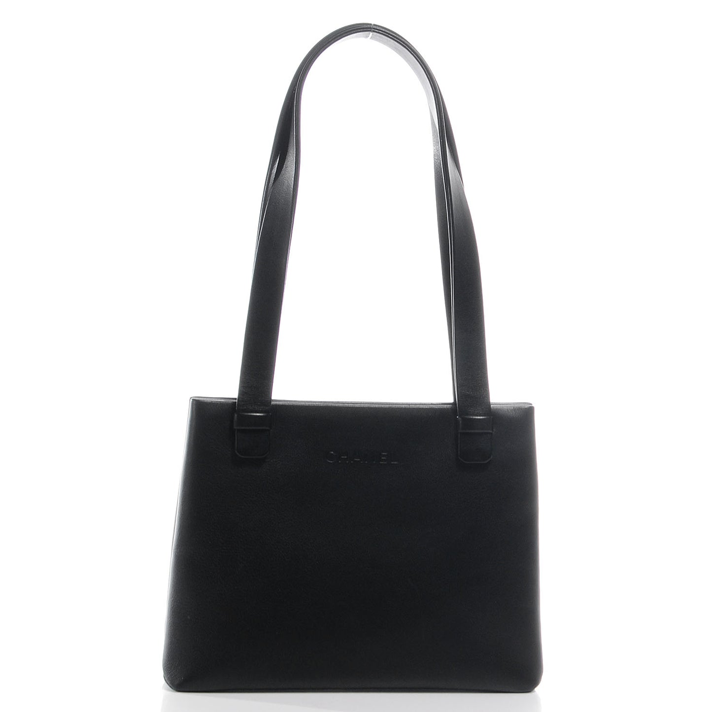 Leather Simple Shoulder Bag Black