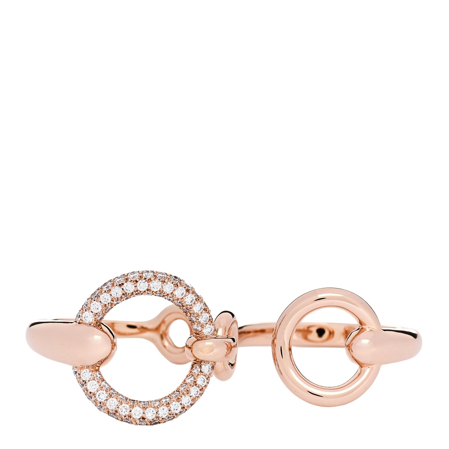 18K Rose Gold Diamond Filet d'Or Double Ring 52 6