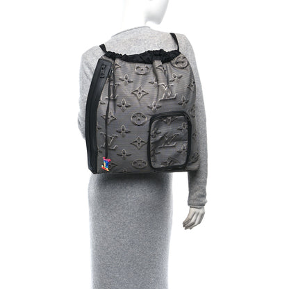 Louis Vuitton Monogram 3D 2054 Drawstring Backpack Grey Black 2 of 9