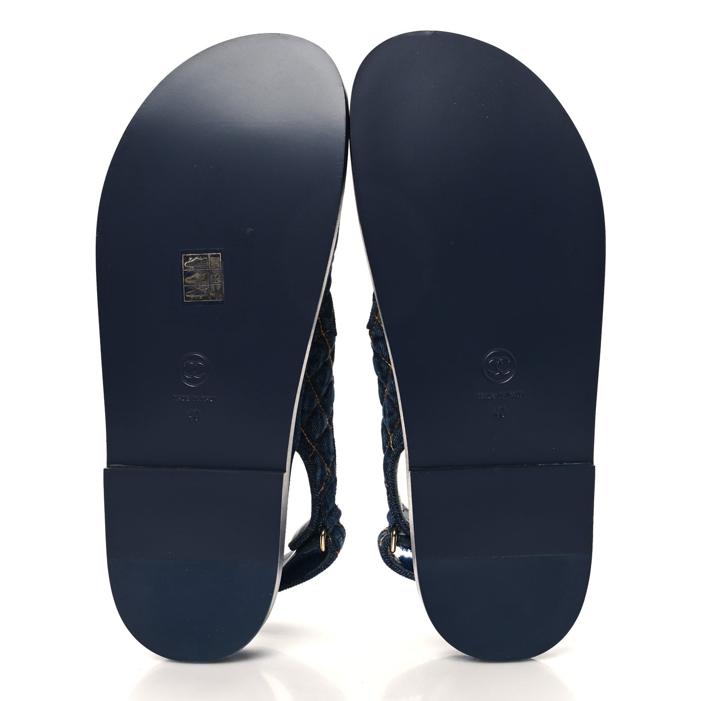 Denim Velcro Dad Sandals 40 Navy Blue