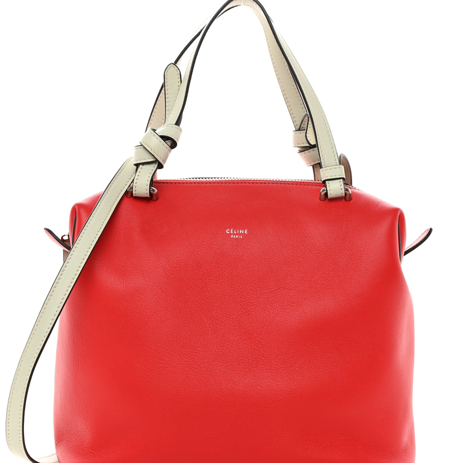 Celine Lambskin Small Soft Cube Satchel Bright Red 7 of 9