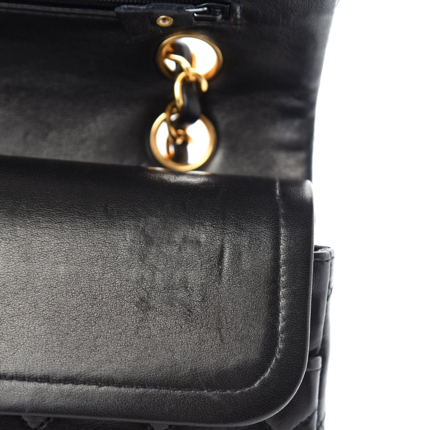 Lambskin Quilted Medium Double Flap Black