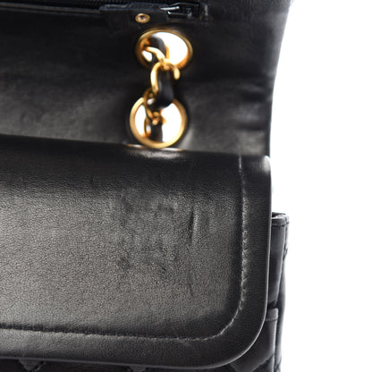 Chanel Lambskin Quilted Medium Double Flap Black 10 of 15