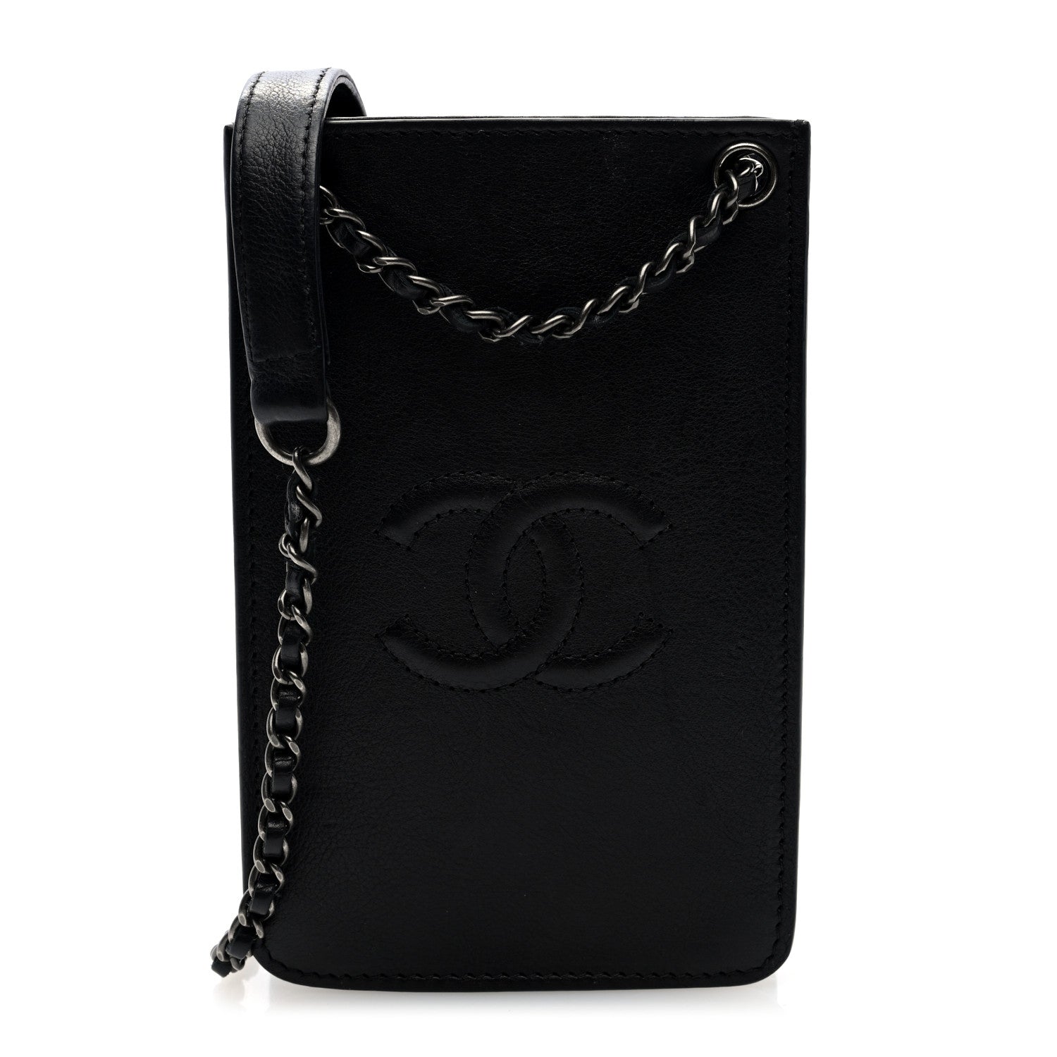Chanel Calfskin CC Phone Holder Crossbody Black 1 of 10