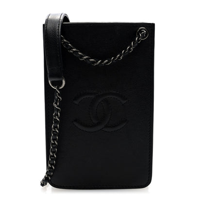 Chanel Calfskin CC Phone Holder Crossbody Black 1 of 10