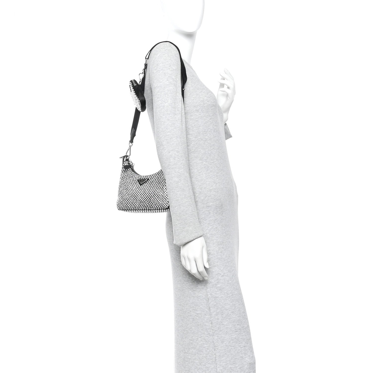 Prada Satin Crystal Re-Edition 2005 Shoulder Bag Cristal 2 of 12