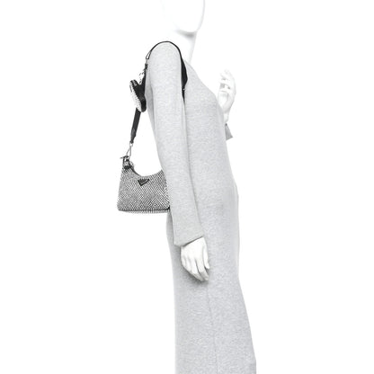 Prada Satin Crystal Re-Edition 2005 Shoulder Bag Cristal 2 of 12