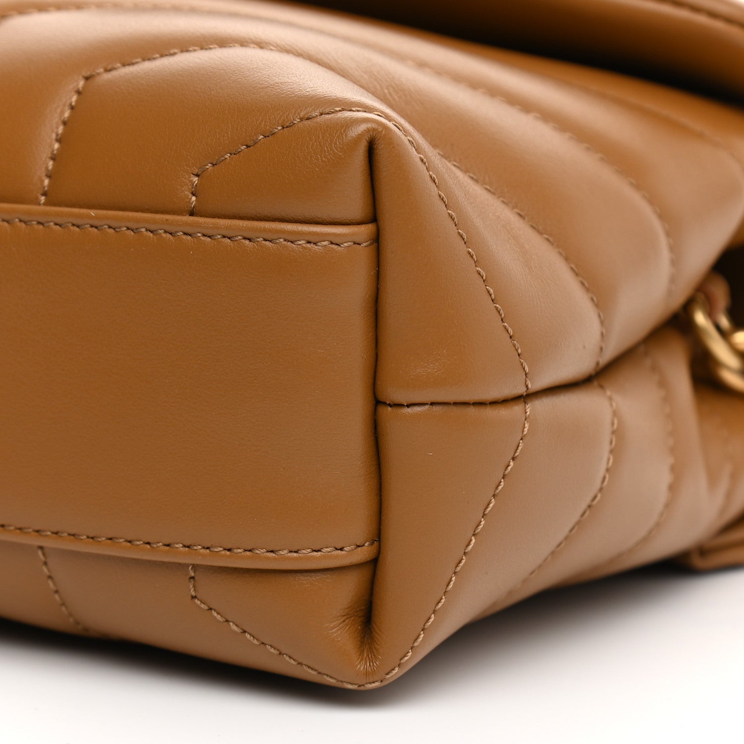 Saint Laurent Calfskin Y Quilted Monogram Toy Loulou Crossbody Bag Dark Natural 21 of 22