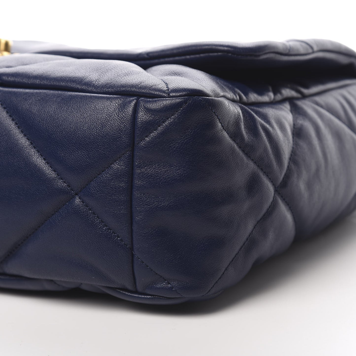 Goatskin Quilted Maxi 19 Flap Dark Blue