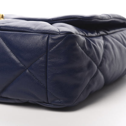 Chanel Goatskin Quilted Maxi 19 Flap Dark Blue 11 of 12