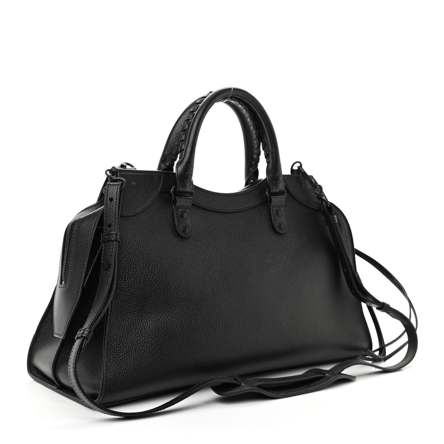 Grained Calfskin Black Hardware Neo Classic City Black