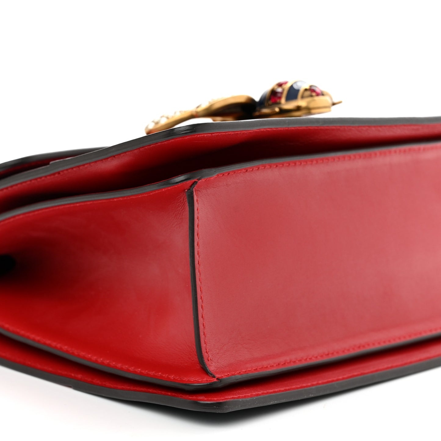 Calfskin Sylvie Web Small Queen Margaret Top Handle Bag Blue Agata Hibiscus Red Mystic White Sugar Pink
