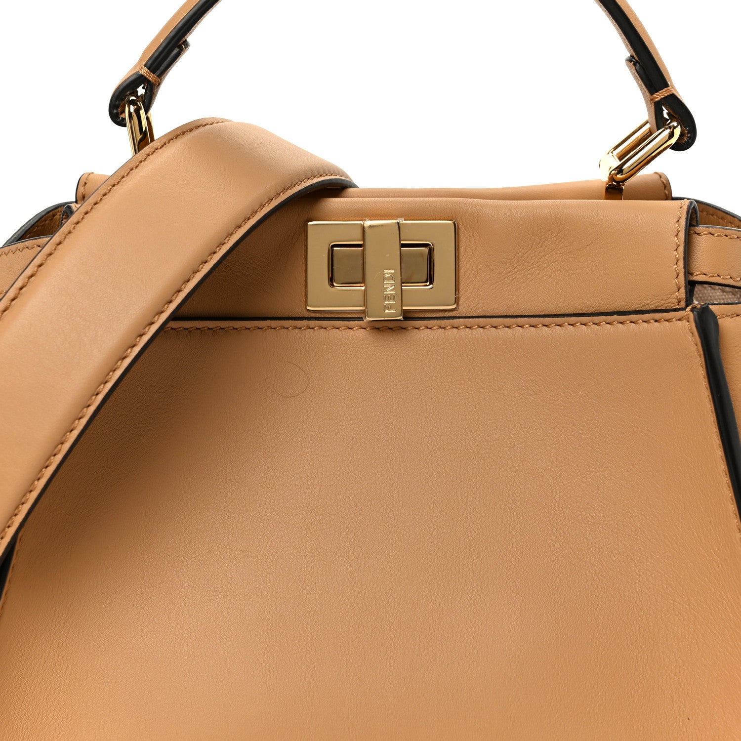 Fendi Vitello Seta Canvas FF Embroidered Mini Peekaboo Iconic