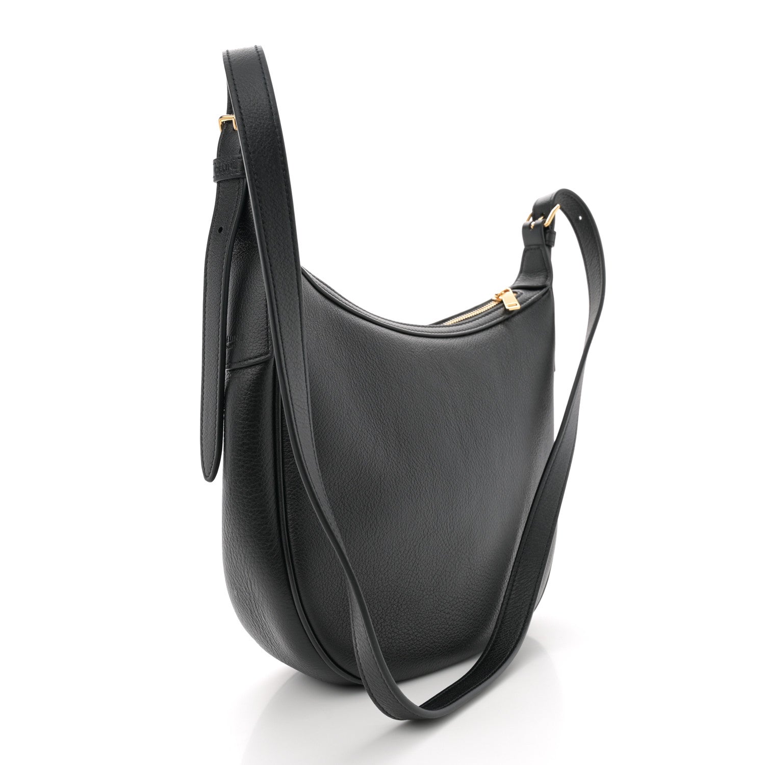 Celine Supple Calfskin Cuir Triomphe Small Heloise Shoulder Bag Black 2 of 10