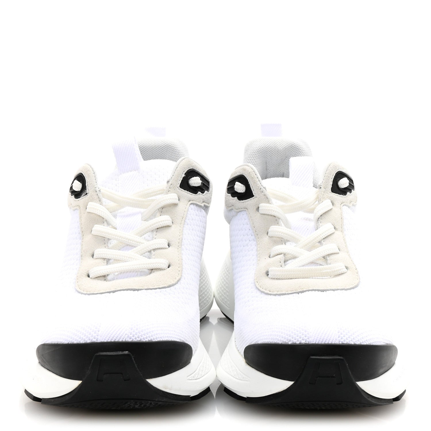 Hermes Technical Knit Suede Heros Sneakers 38 White 3 of 9