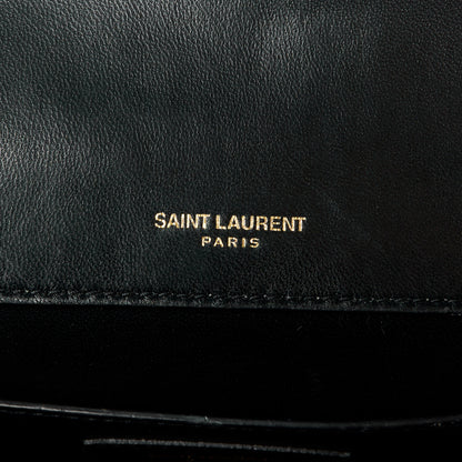 Saint Laurent Lambskin Matelasse Chevron Monogram Small Sulpice Bag Black 7 of 14