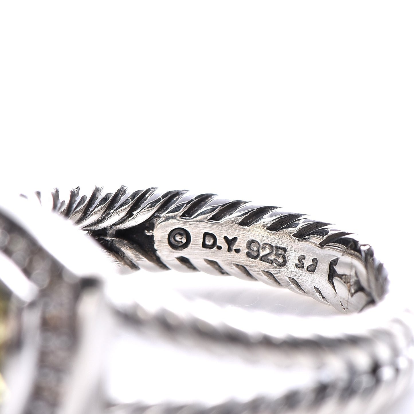 Sterling Silver Diamond Prasiolite 7mm Petite Albion Ring 50 5.25