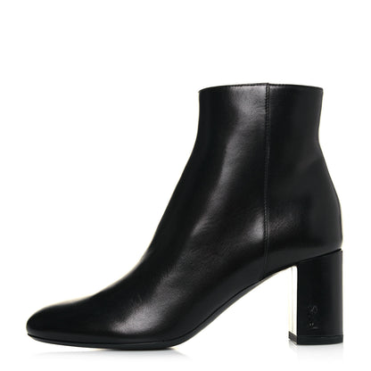 Saint Laurent Calfskin Loulou 70 Ankle Boots 35.5 Black 1 of 9