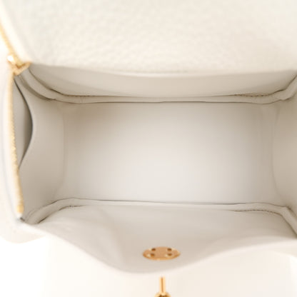 Hermes Taurillon Clemence Mini Lindy 20 New White 5 of 11
