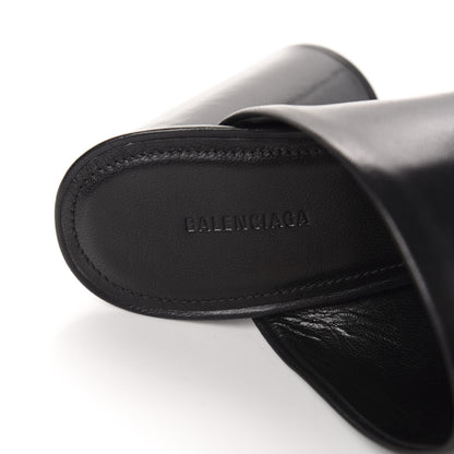 Balenciaga Shiny Sheepskin Oval 90mm Mule Pump 36.5 Black White 7 of 11